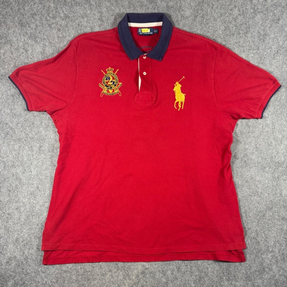 Polo Ralph Lauren Shirt Mens XXL Red Big Pony Crest Short Sleeve Polo Number 2
